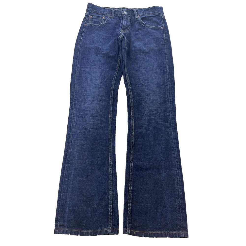 Levis 527 Jeans Men 29x30 Blue Slim Boot Distressed Whisker Denim Cowboy Western
